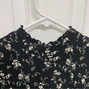 Reformation Mock Neck Floral Mini Dress